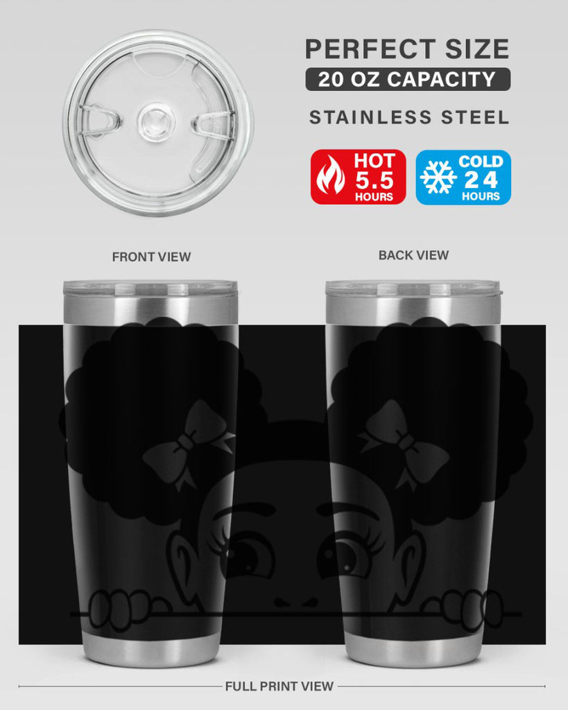 afro puffs girl peekaboo 81#- women-girls- Tumbler