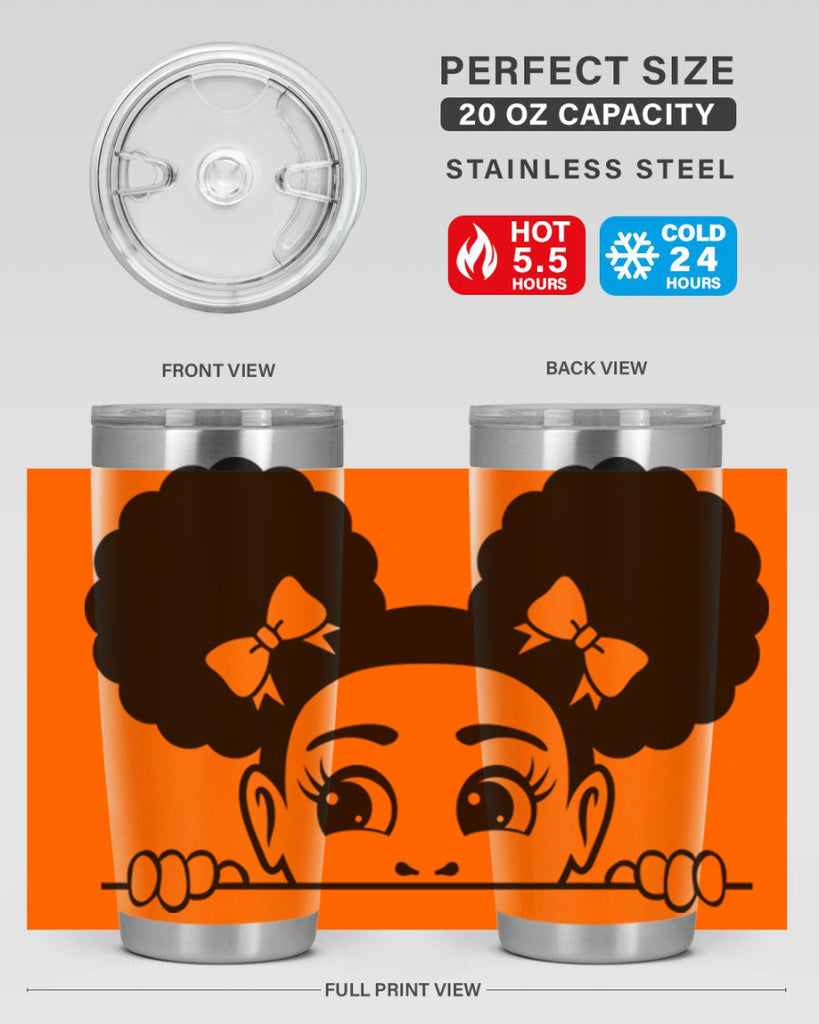 afro puffs girl peekaboo 81#- women-girls- Tumbler