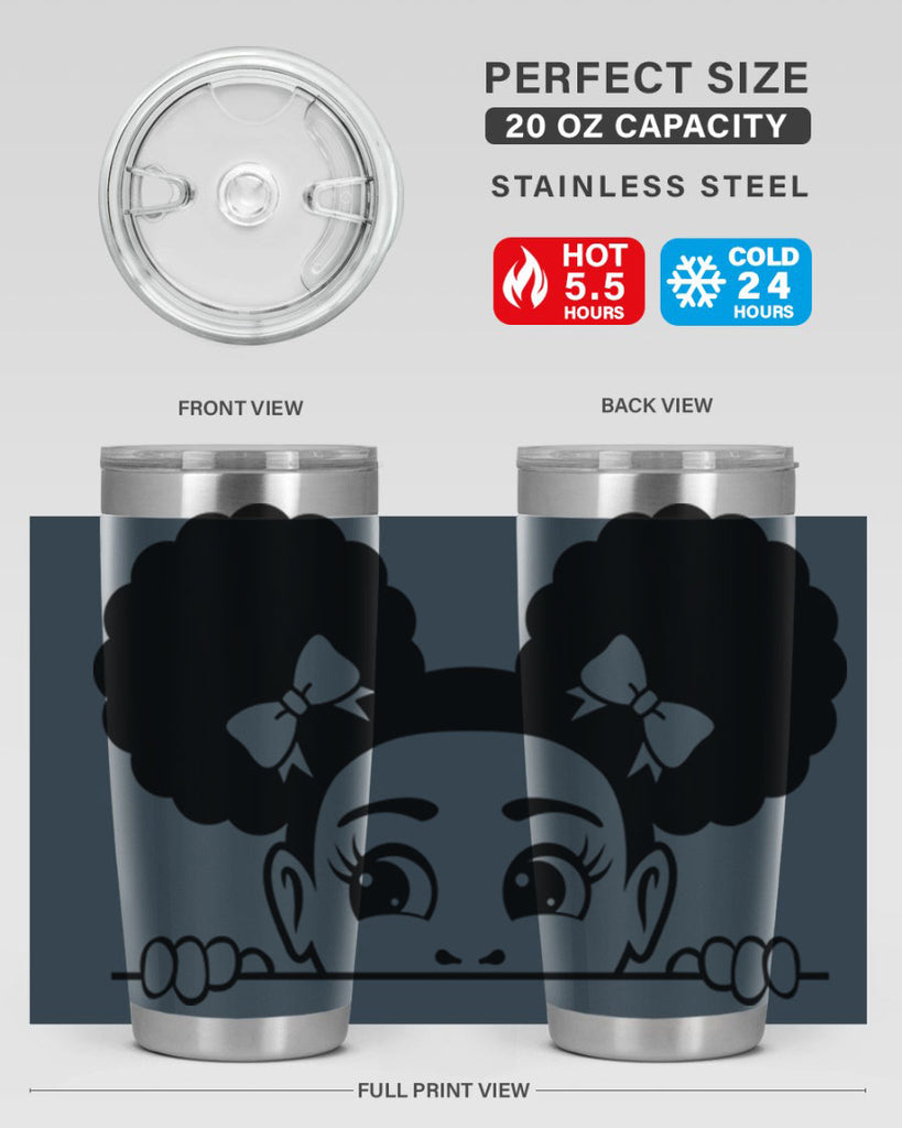 afro puffs girl peekaboo 81#- women-girls- Tumbler