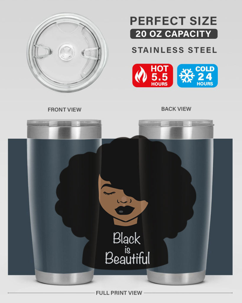 black is beautiful 12#- women-girls- Tumbler