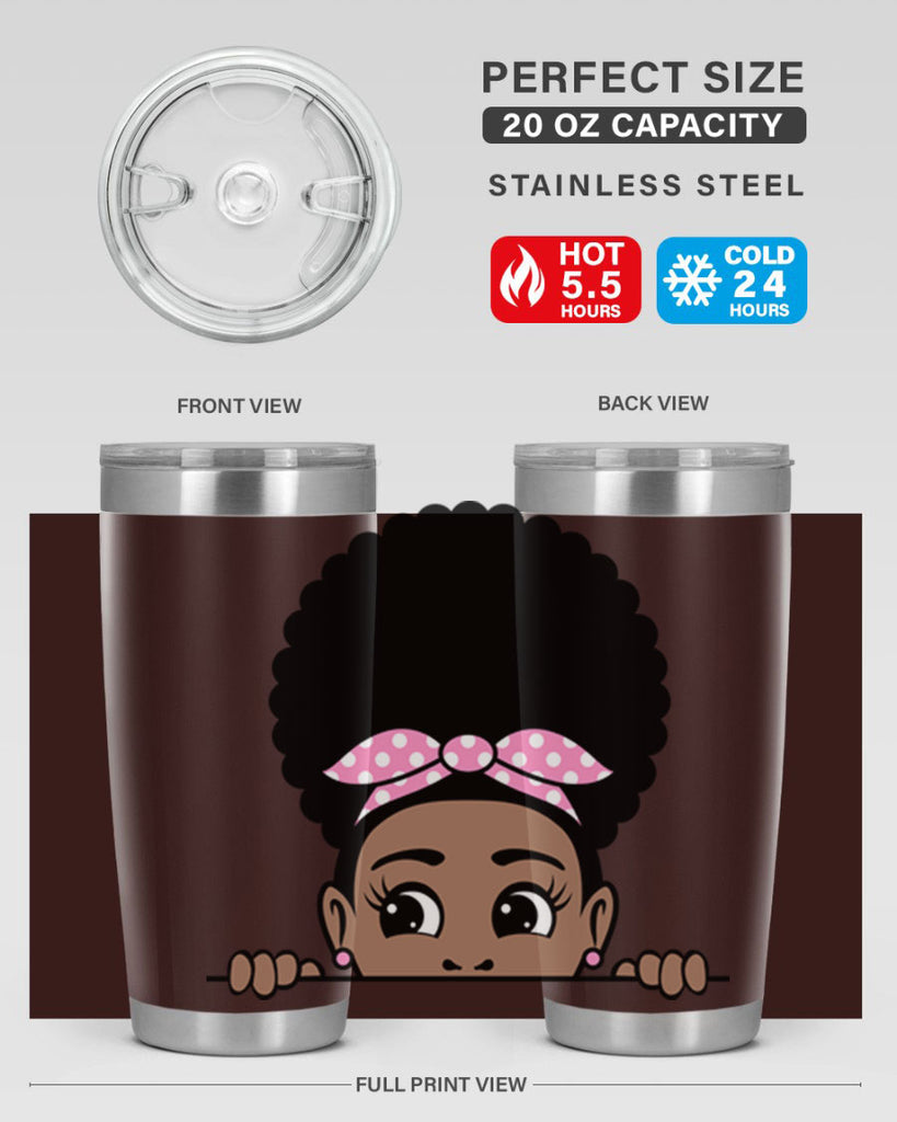afro puff bandana girl peekaboo 85#- women-girls- Tumbler