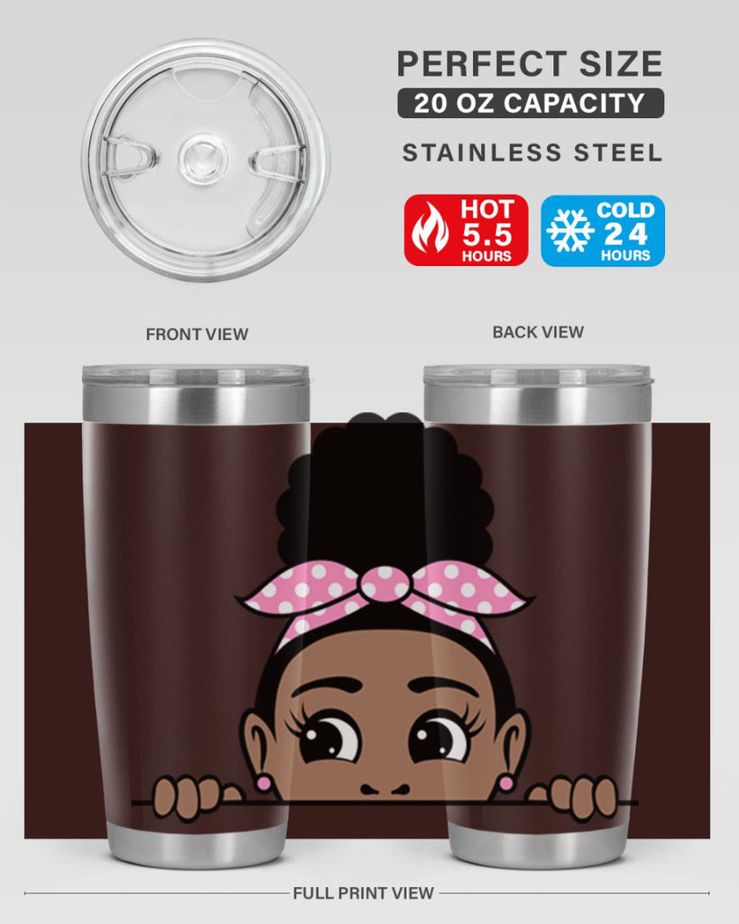 afro puff bandana girl peekaboo 86#- women-girls- Tumbler