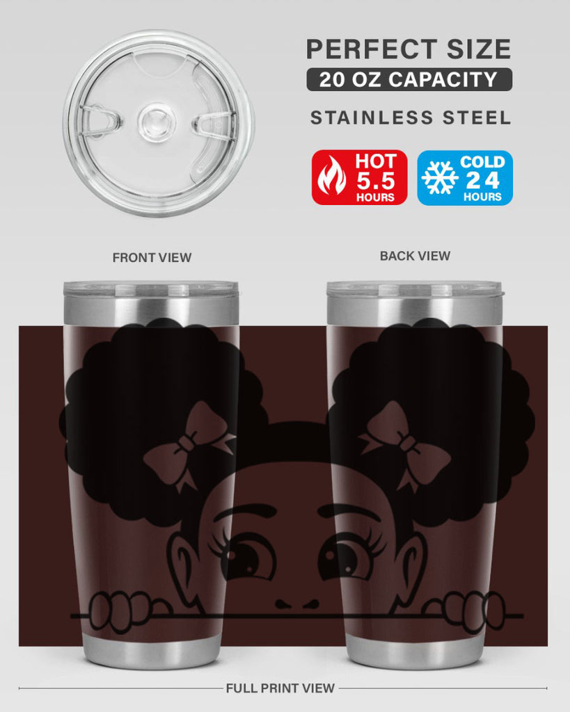 afro puffs girl peekaboo 81#- women-girls- Tumbler