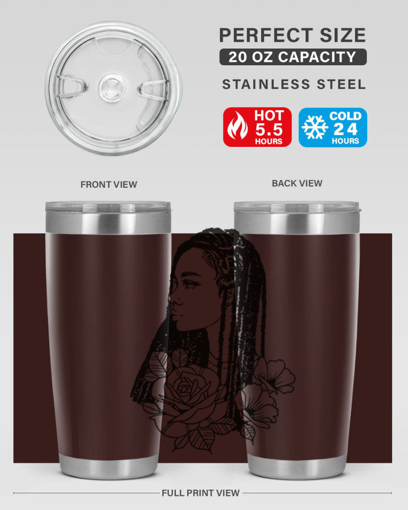 afro with flowers 70#- women-girls- Tumbler