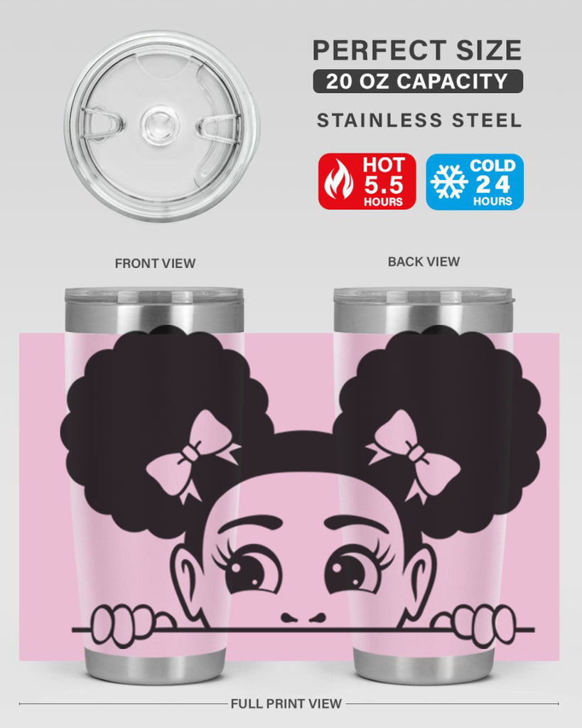 afro puffs girl peekaboo 81#- women-girls- Tumbler