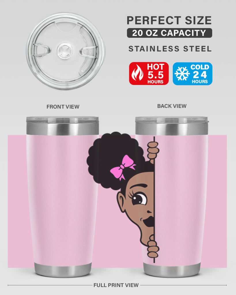 afro puffs girl peekaboo 83#- women-girls- Tumbler
