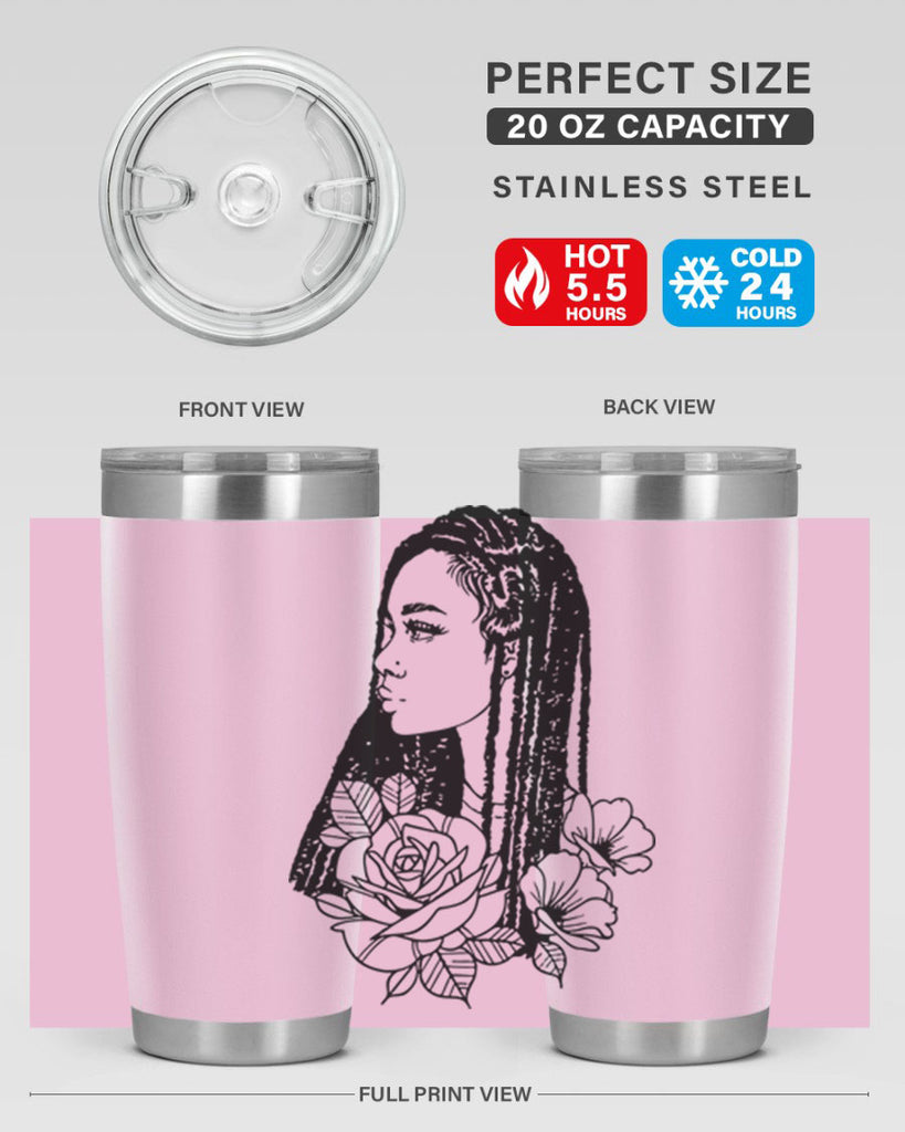 afro with flowers 70#- women-girls- Tumbler