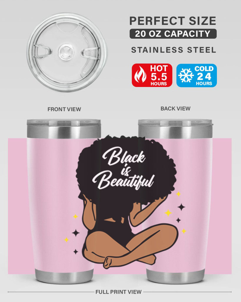 black is beautiful 14#- women-girls- Tumbler