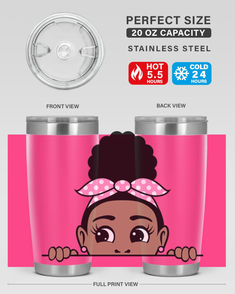 afro puff bandana girl peekaboo 86#- women-girls- Tumbler