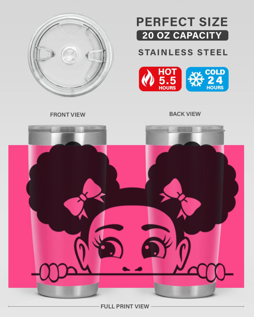 afro puffs girl peekaboo 81#- women-girls- Tumbler