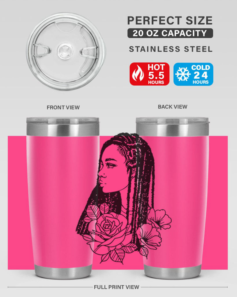 afro with flowers 70#- women-girls- Tumbler