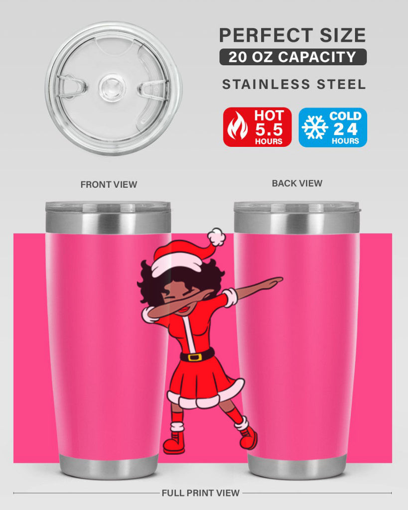 dabbing santa claus afro girl 50#- women-girls- Tumbler