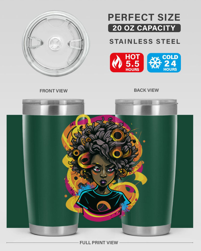 Sparkling Black Girl Design 6#- women-girls- Tumbler