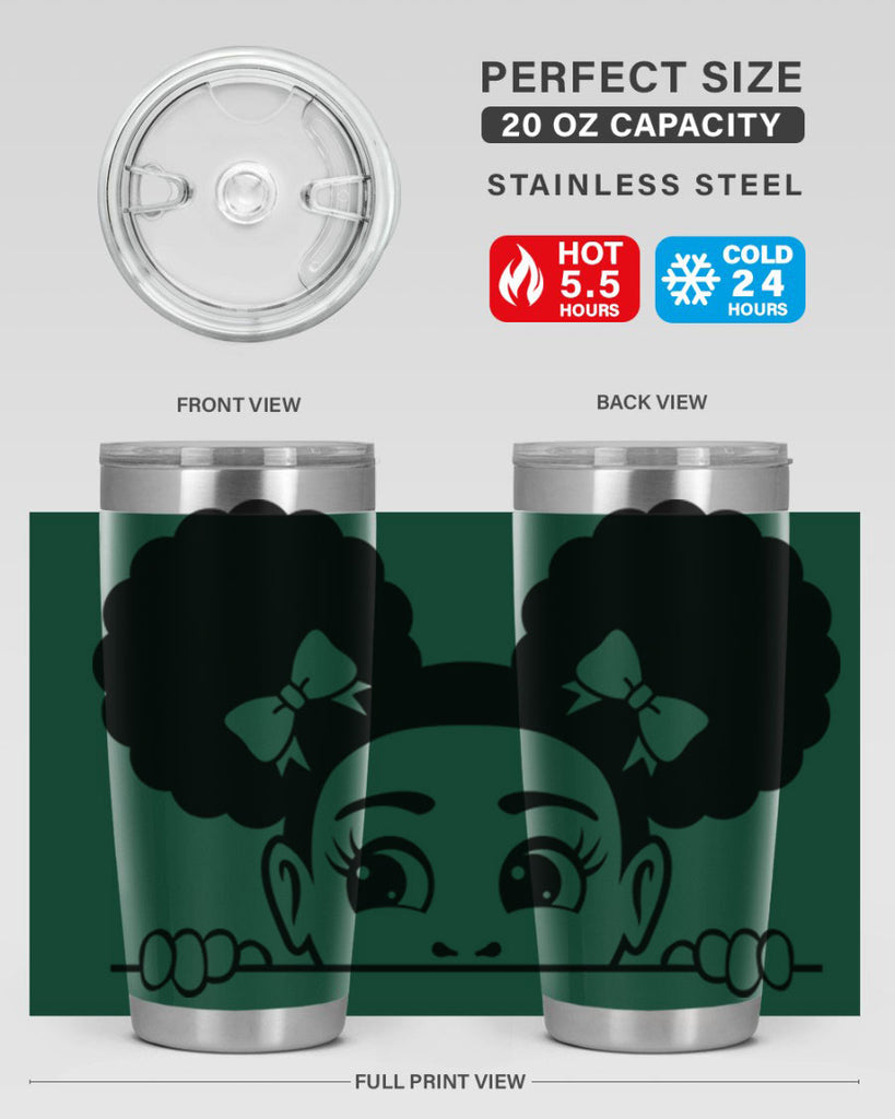 afro puffs girl peekaboo 81#- women-girls- Tumbler
