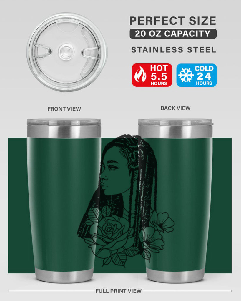 afro with flowers 70#- women-girls- Tumbler