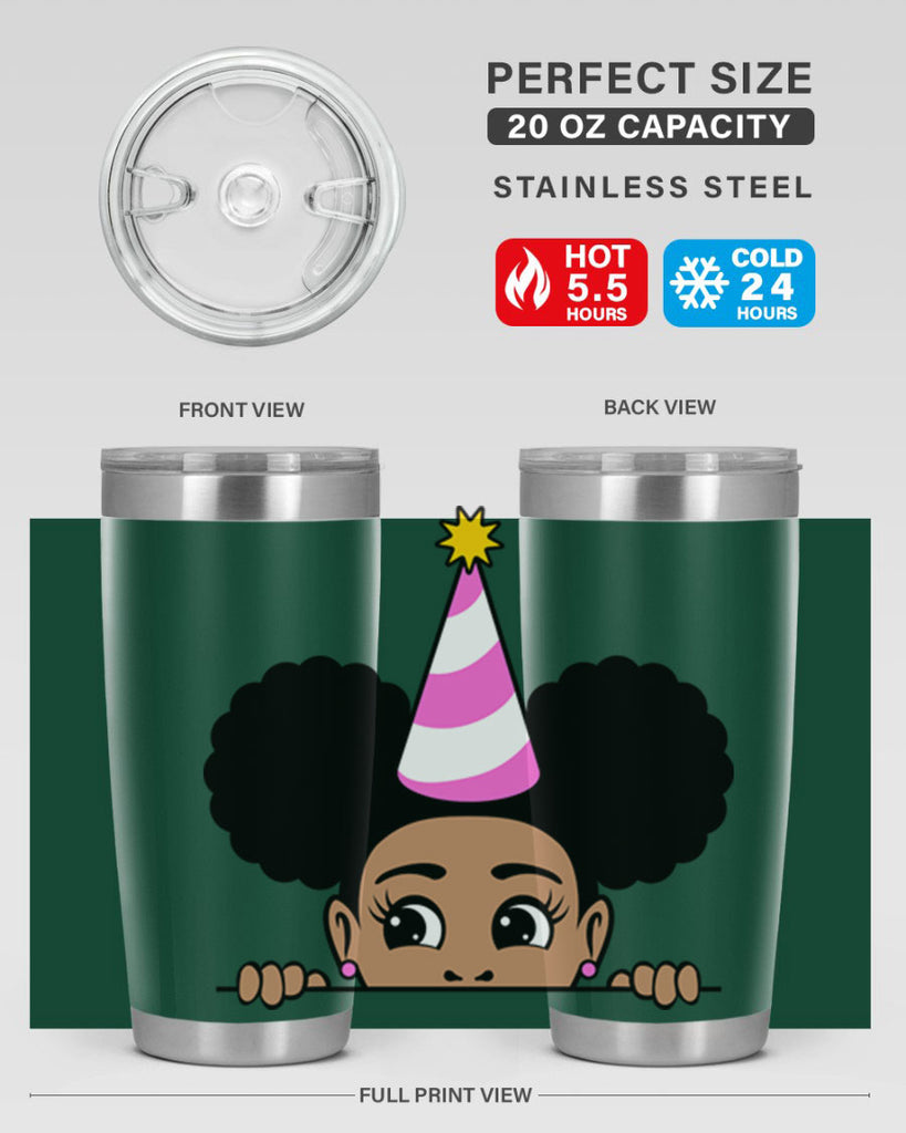 peekaboo afro puffs birthday girl 24#- women-girls- Tumbler