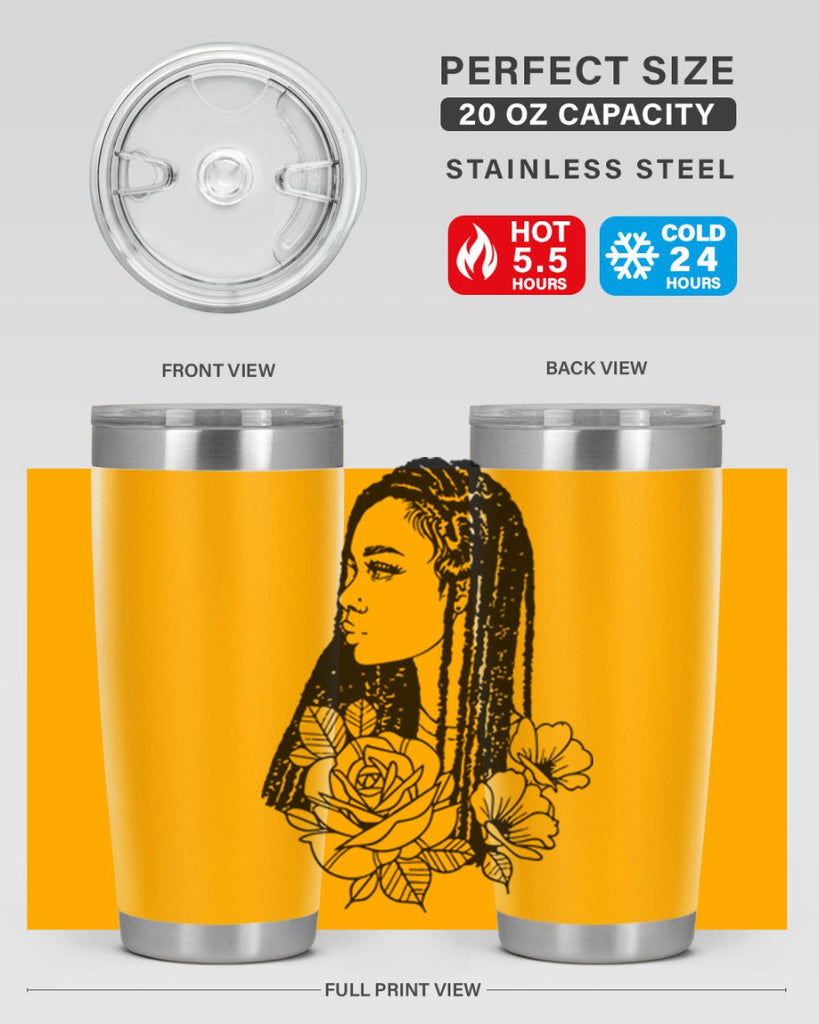 afro with flowers 70#- women-girls- Tumbler