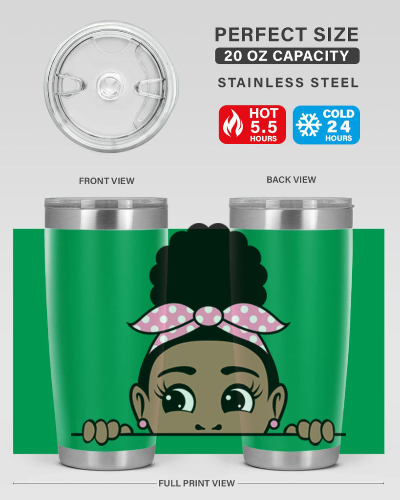 afro puff bandana girl peekaboo 86#- women-girls- Tumbler