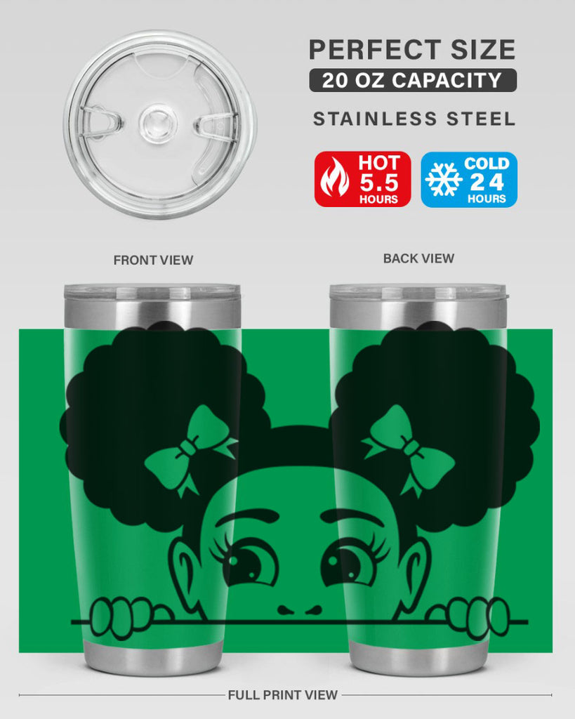 afro puffs girl peekaboo 81#- women-girls- Tumbler