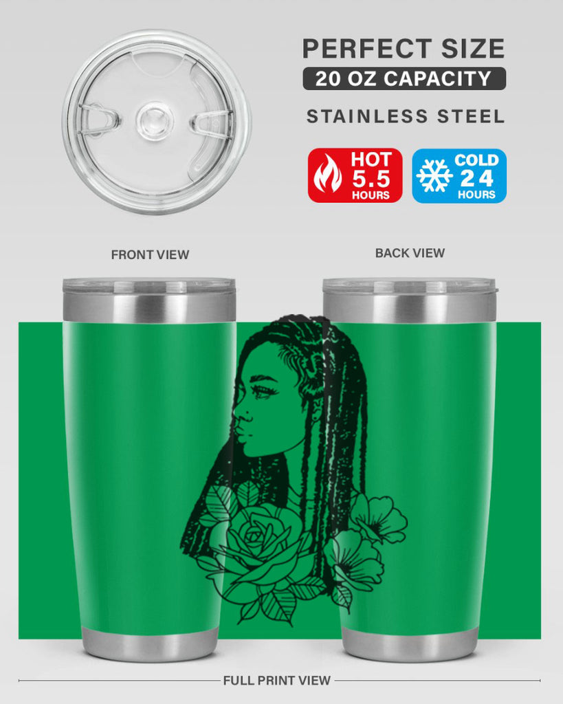 afro with flowers 70#- women-girls- Tumbler