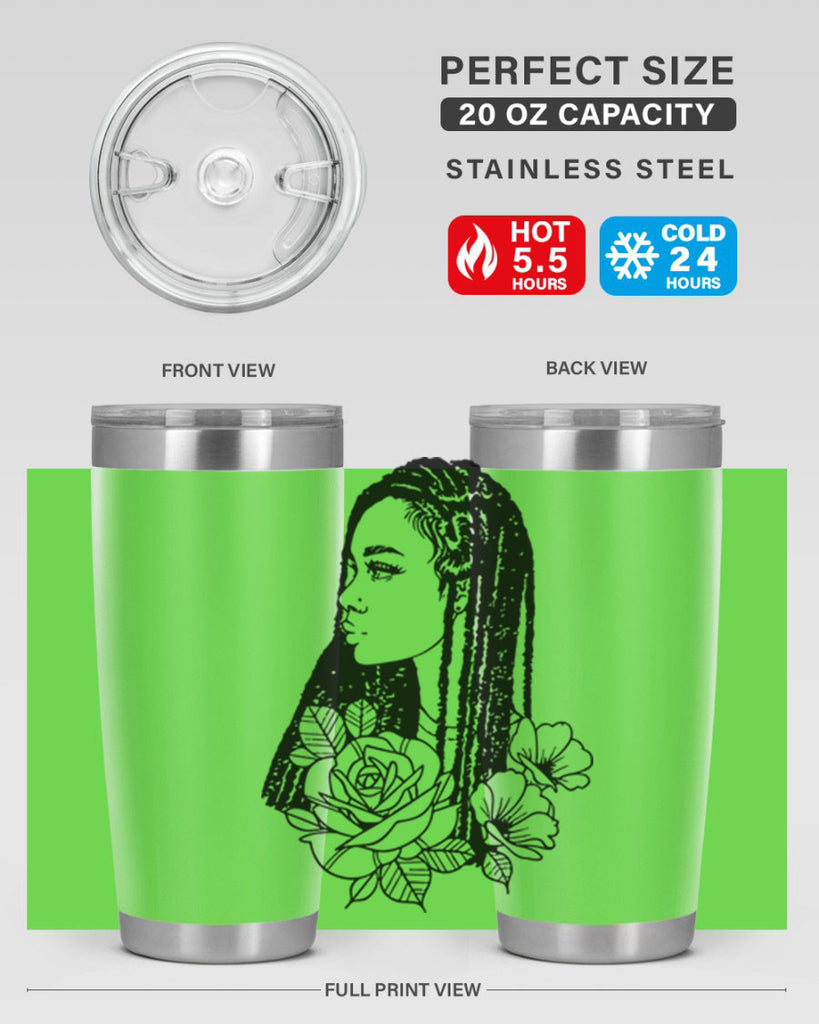 afro with flowers 70#- women-girls- Tumbler