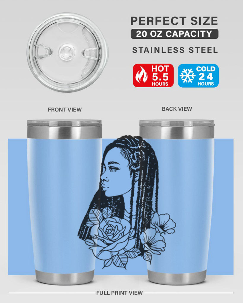 afro with flowers 70#- women-girls- Tumbler