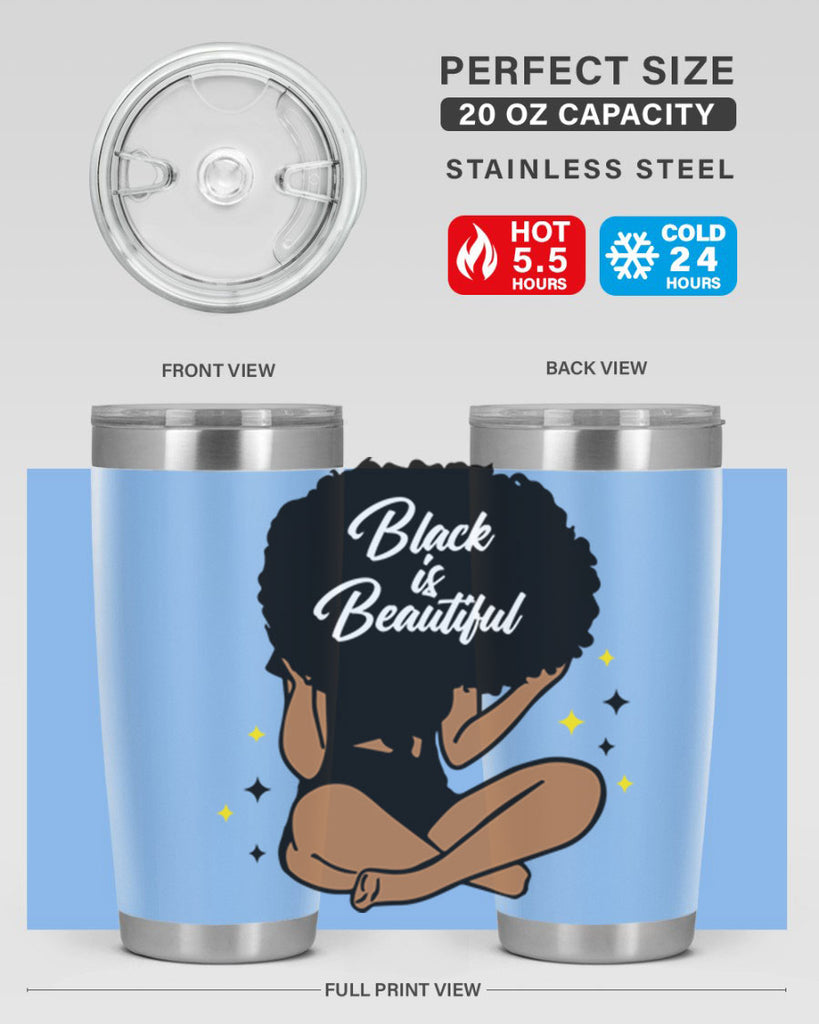 black is beautiful 14#- women-girls- Tumbler