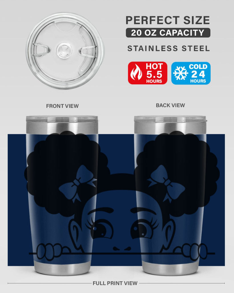 afro puffs girl peekaboo 81#- women-girls- Tumbler