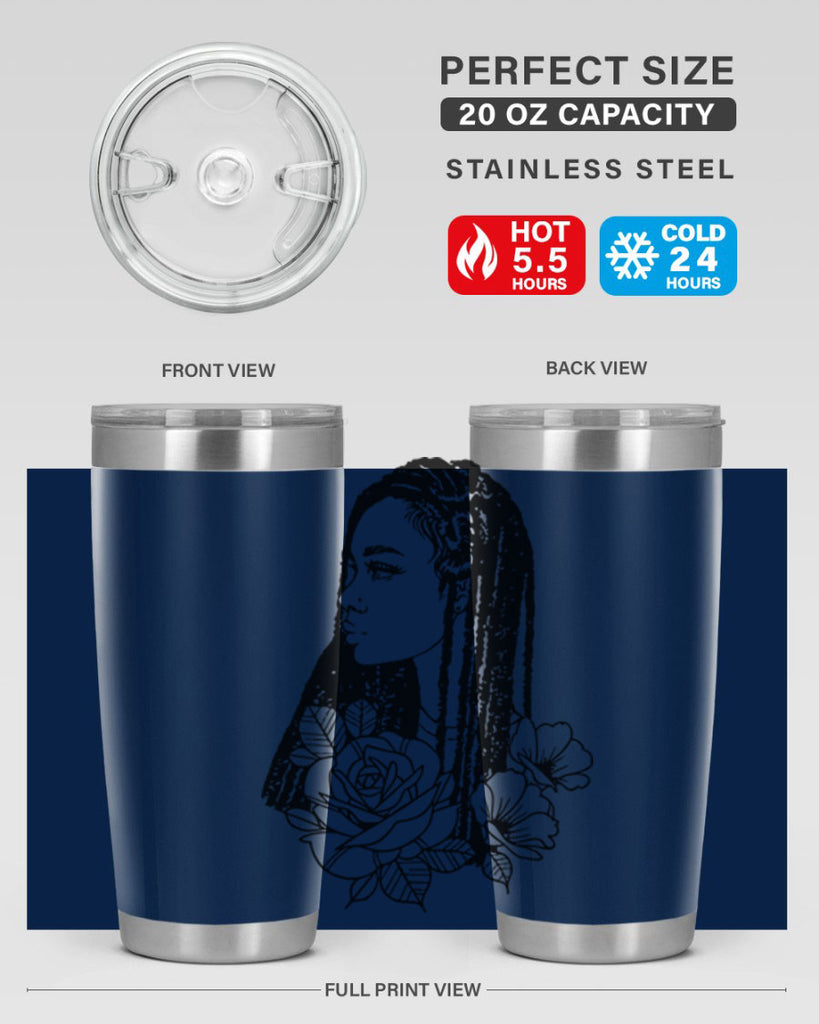 afro with flowers 70#- women-girls- Tumbler