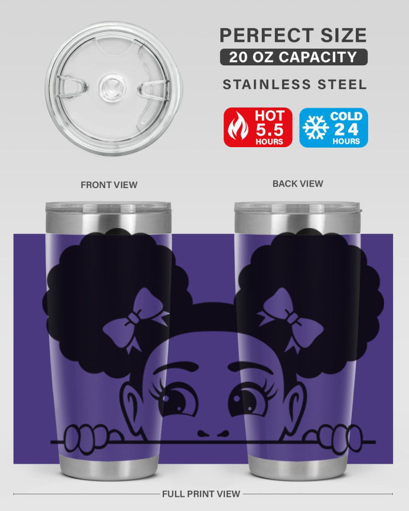 afro puffs girl peekaboo 81#- women-girls- Tumbler