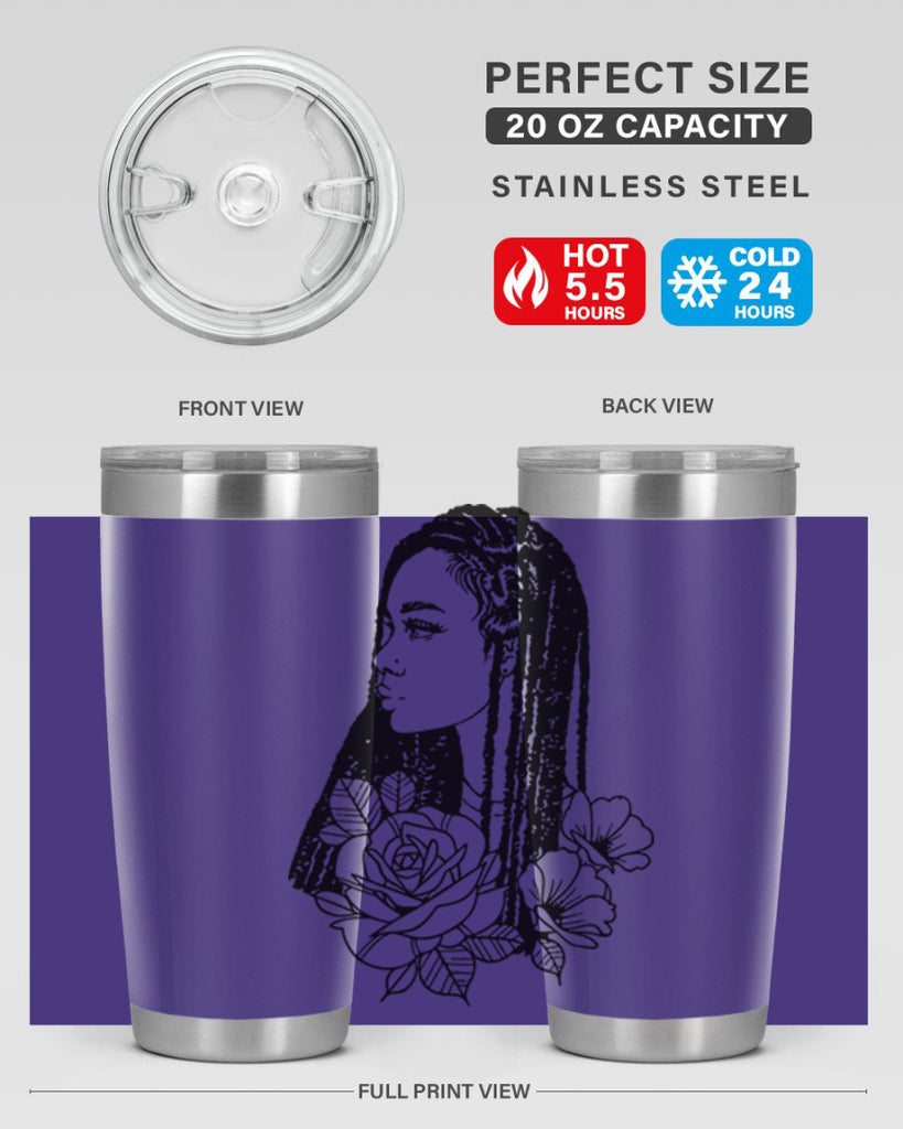 afro with flowers 70#- women-girls- Tumbler