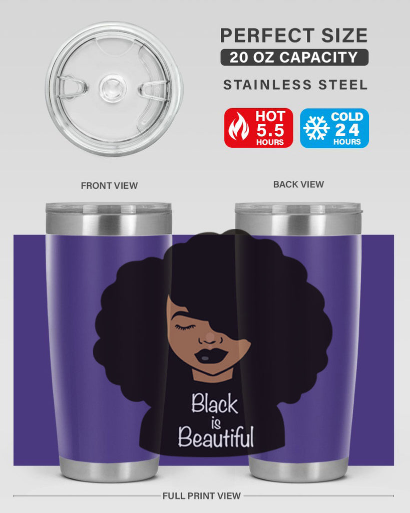 black is beautiful 12#- women-girls- Tumbler