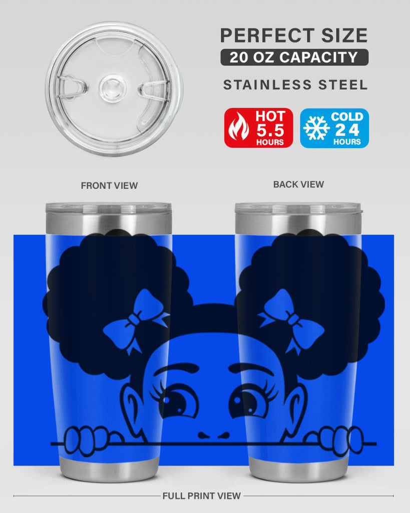 afro puffs girl peekaboo 81#- women-girls- Tumbler