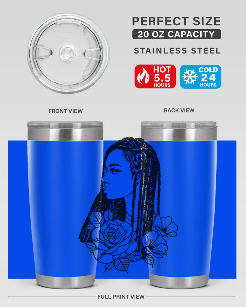 afro with flowers 70#- women-girls- Tumbler