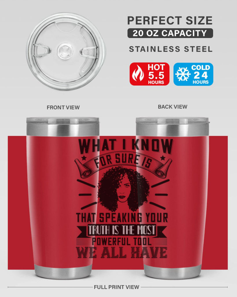 What I know for sure is that speaking your truth is the most powerful tool we all have Style 13#- afro- Tumbler