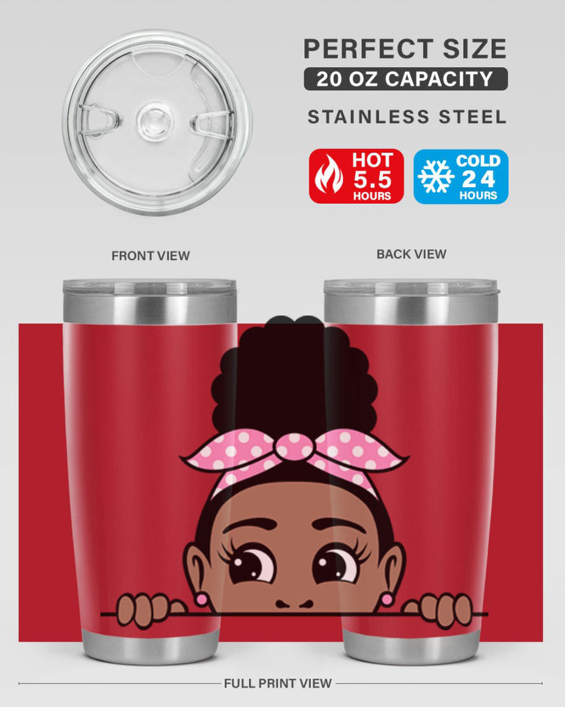 afro puff bandana girl peekaboo 86#- women-girls- Tumbler