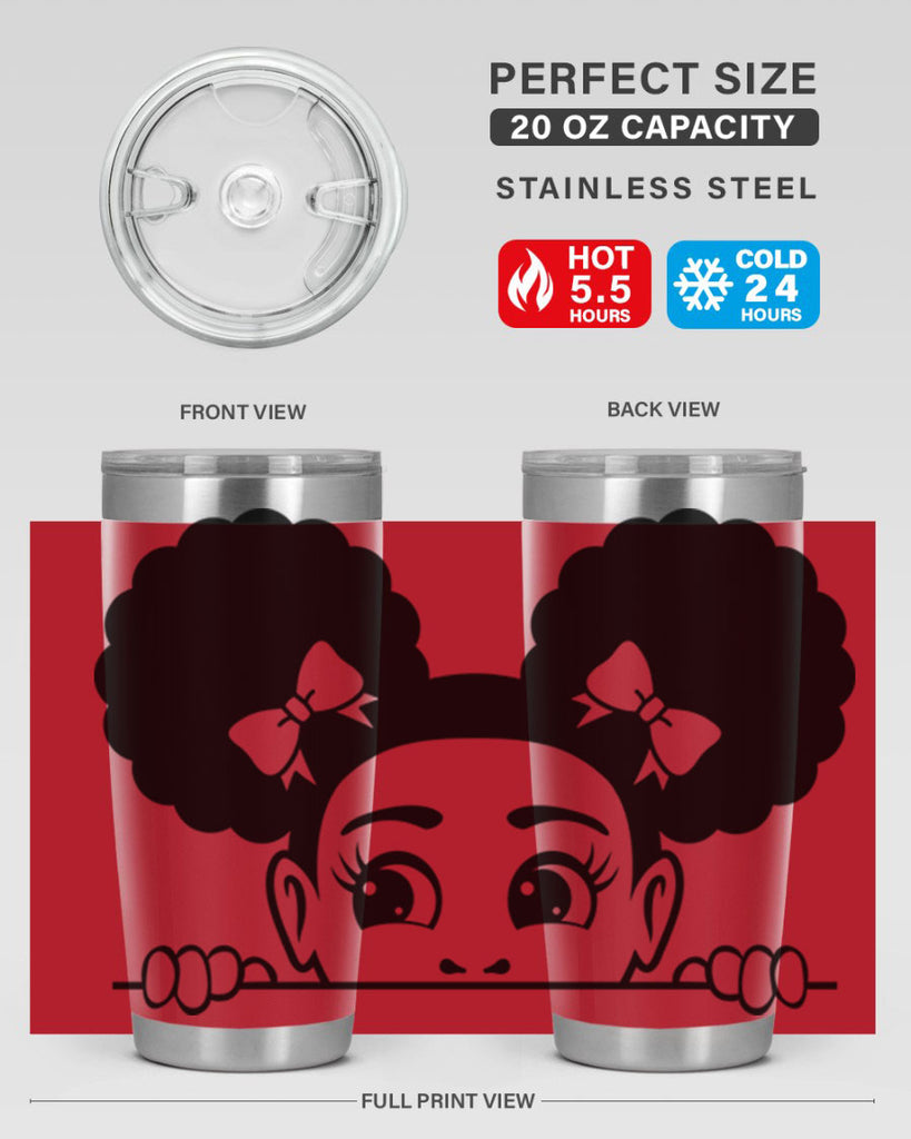 afro puffs girl peekaboo 81#- women-girls- Tumbler
