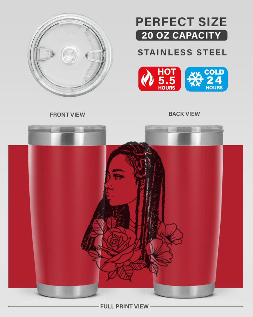 afro with flowers 70#- women-girls- Tumbler