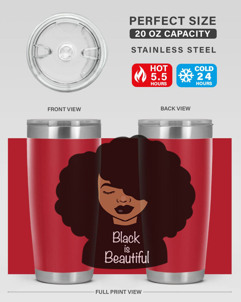black is beautiful 12#- women-girls- Tumbler