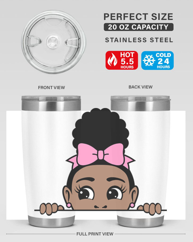 afro puff crown girl 3#- women-girls- Tumbler