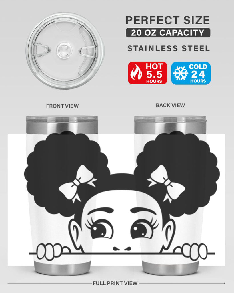 afro puffs girl peekaboo 81#- women-girls- Tumbler