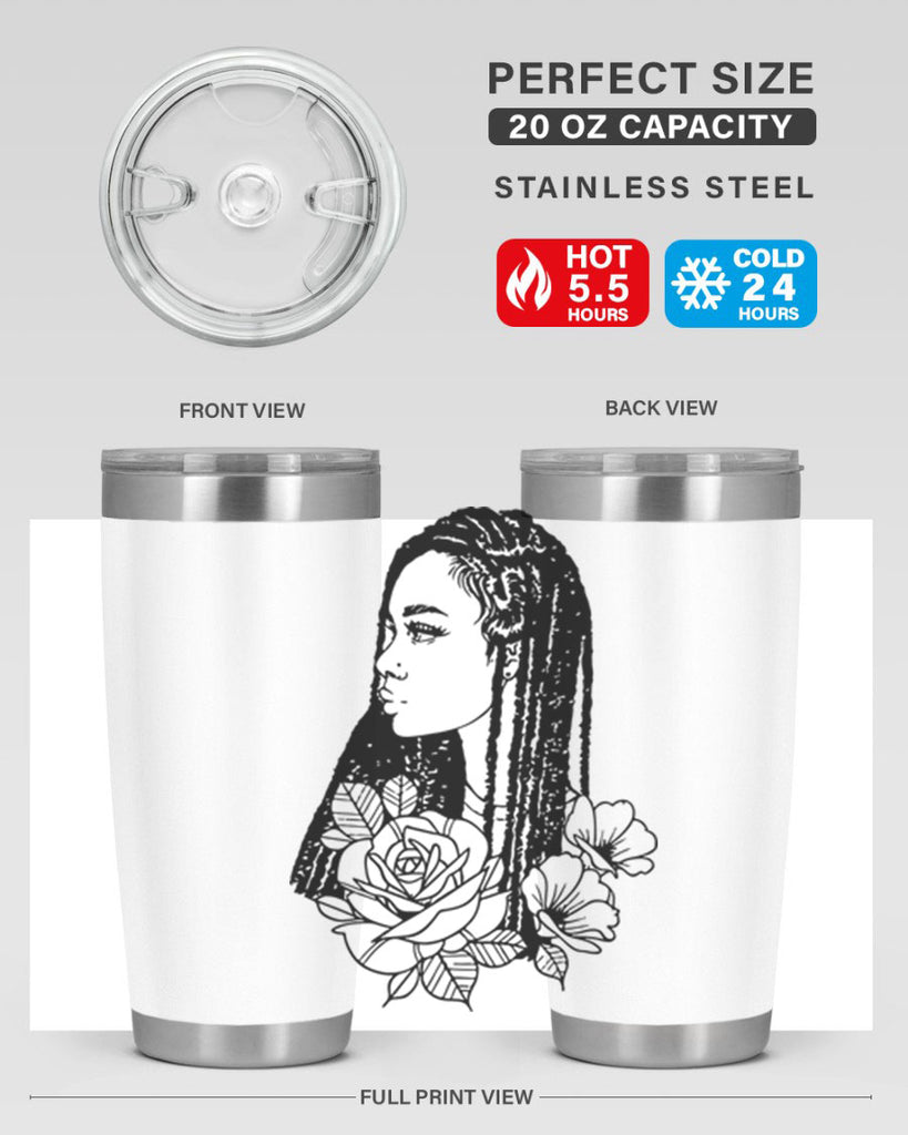 afro with flowers 70#- women-girls- Tumbler