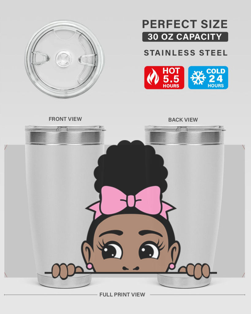 afro puff crown girl 3#- women-girls- Tumbler