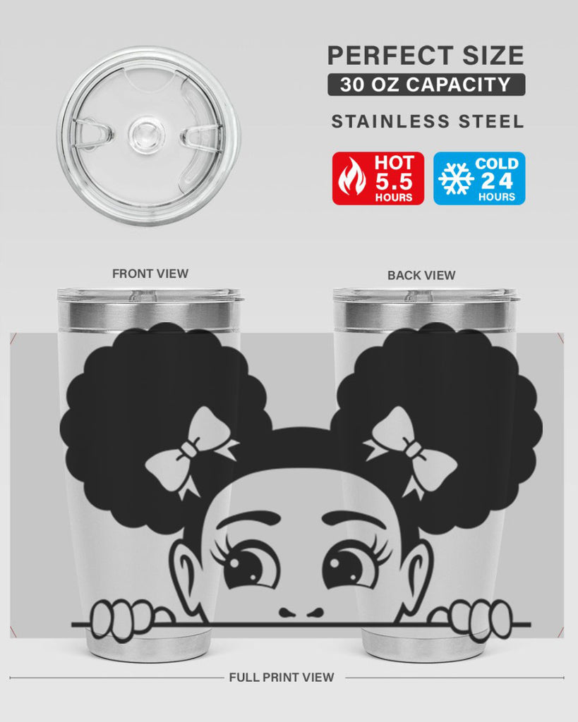 afro puffs girl peekaboo 81#- women-girls- Tumbler