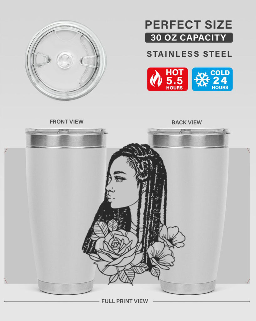 afro with flowers 70#- women-girls- Tumbler