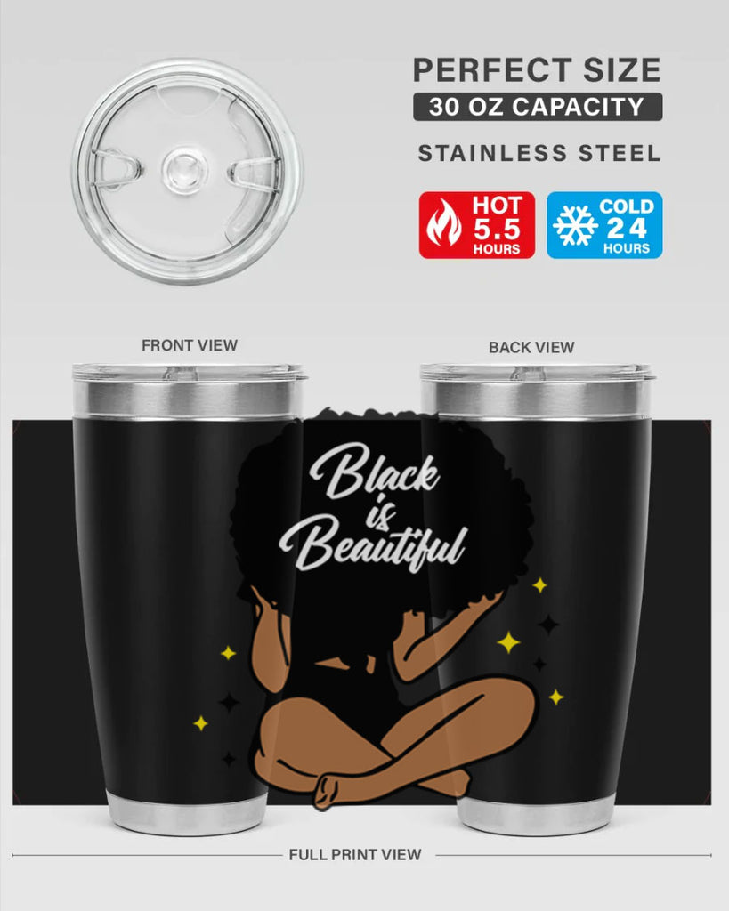 black is beautiful 14#- women-girls- Tumbler