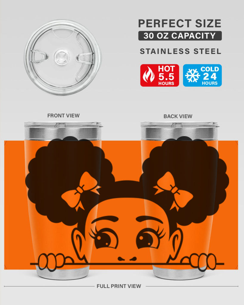 afro puffs girl peekaboo 81#- women-girls- Tumbler