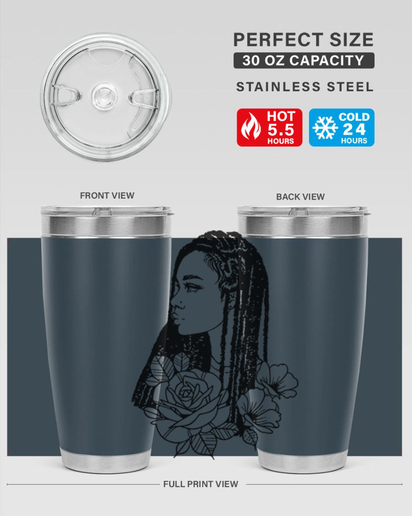 afro with flowers 70#- women-girls- Tumbler