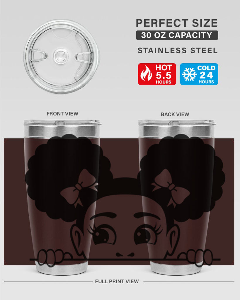 afro puffs girl peekaboo 81#- women-girls- Tumbler