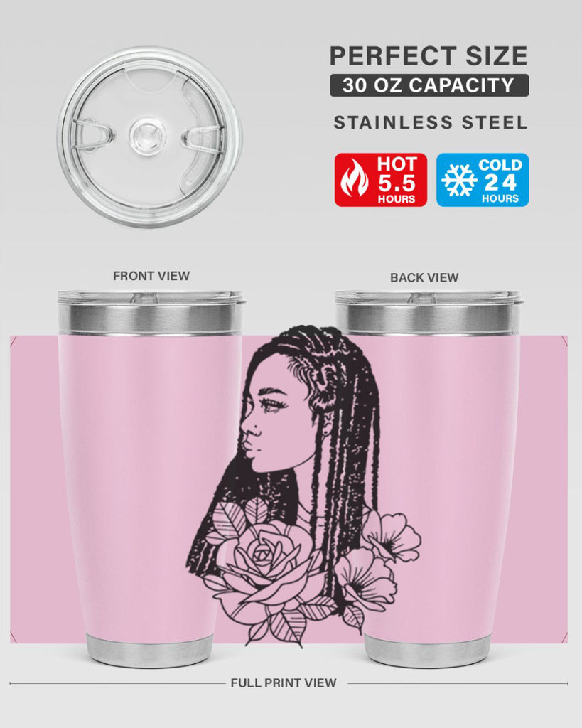 afro with flowers 70#- women-girls- Tumbler